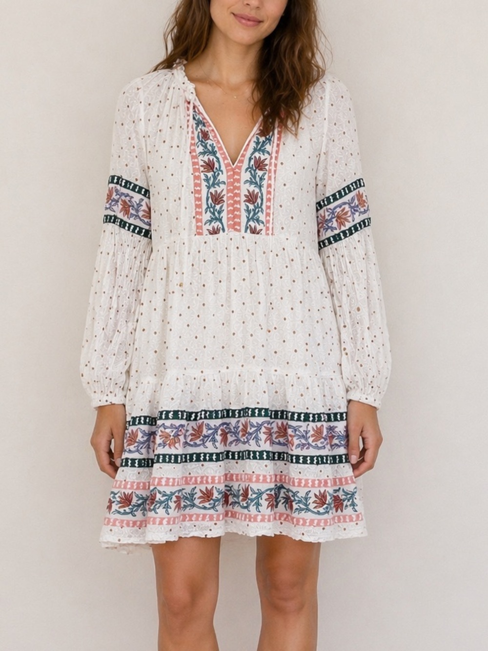 OLIPHANT Tuckernuck Floral Dress Size Medium Cotton Boho Summer Beach